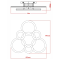 Lampa sufitowa KRYSZTAŁOWA Żyrandol plafon LED SX212-6BK
