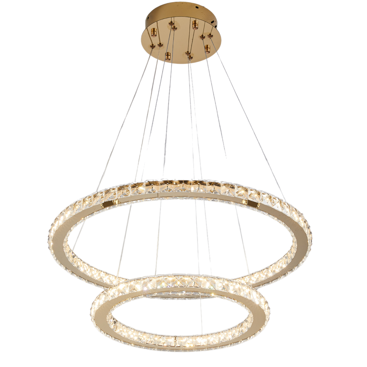 LAMPA WISZĄCA SUFITOWA ŻYRANDOL GLAMOUR ZŁOTA KRYSZTAŁOWA LED  