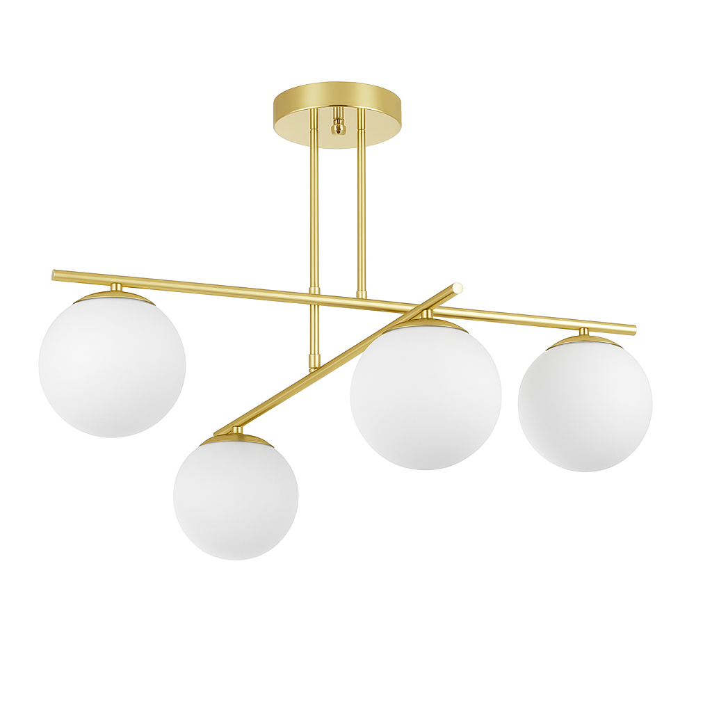 LAMPA SUFITOWA ŻYRANDOL KULE złota K-4-124FGD 