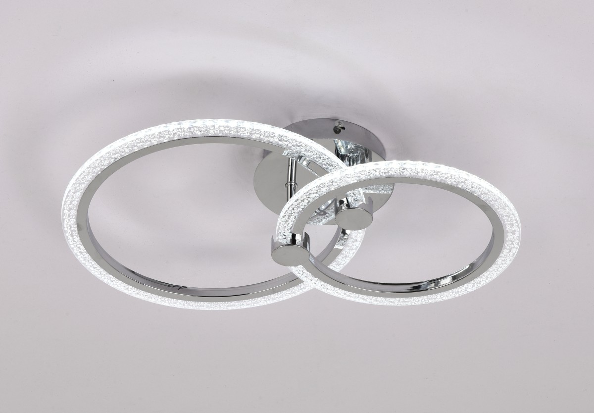 Lampa sufitowa chrom ŻYRANDOL LED QW118-2CH