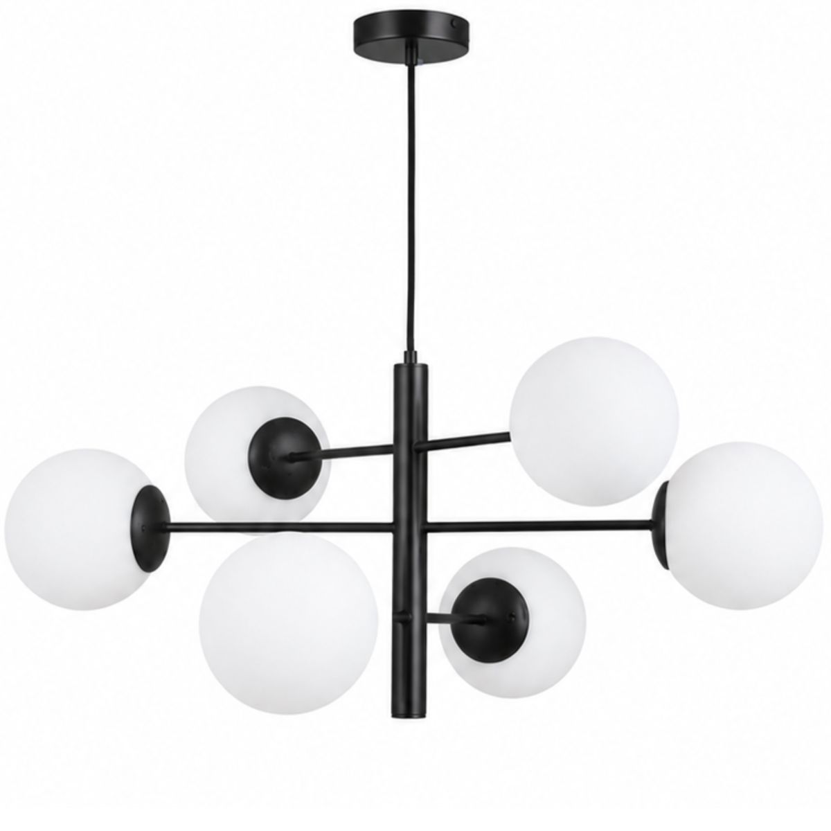 Lampa sufitowa ŻYRANDOL kule czarna K-6-318BK