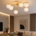 LAMPA SUFITOWA ŻYRANDOL KULE złota K-6-709GD