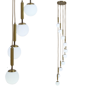 Lampa sufitowa WISZĄCA kule złota K-10-999C