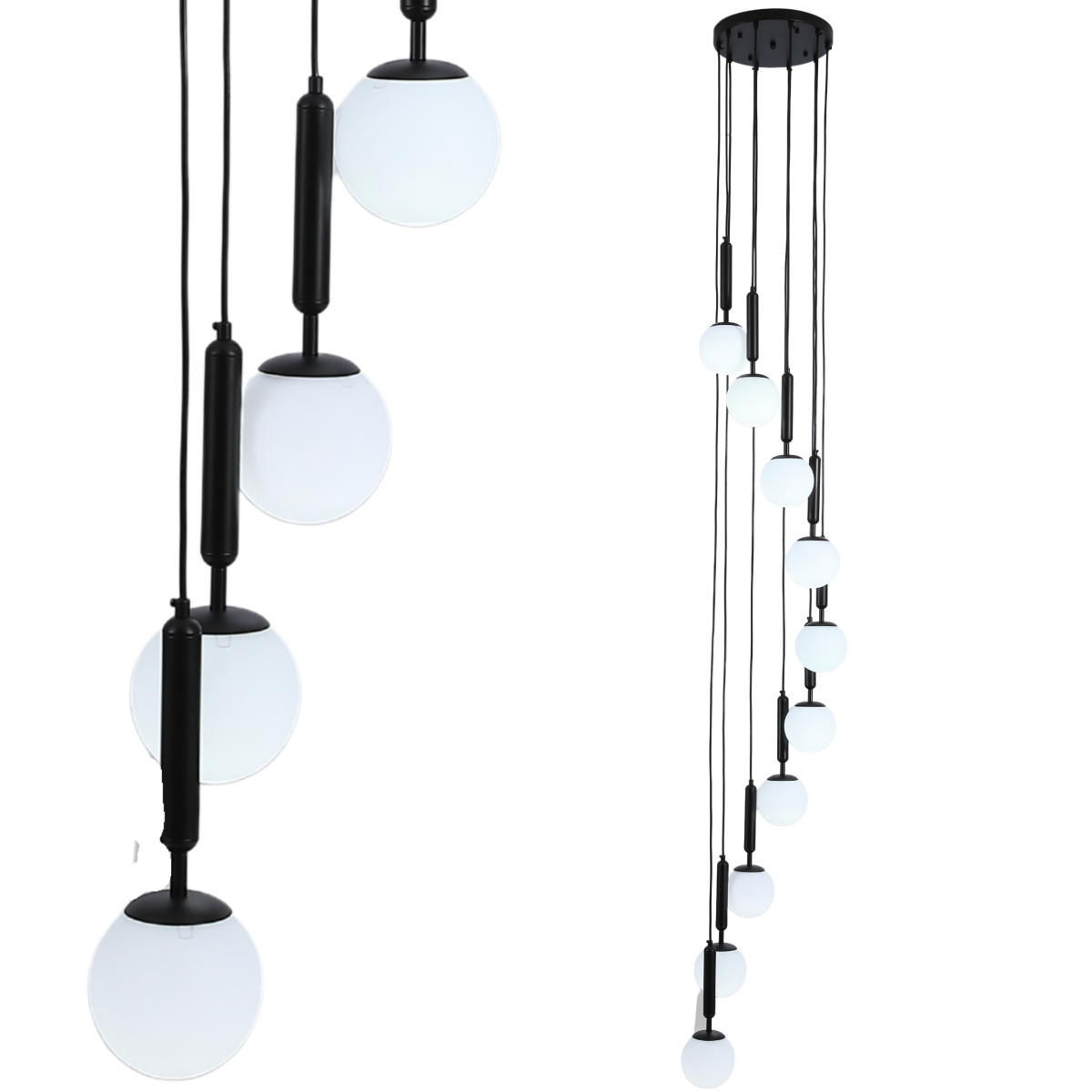 Lampa sufitowa WISZĄCA kule czarna K-10-999BK