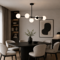 LAMPA SUFITOWA ŻYRANDOL KULE czarna K-5-464BK