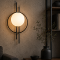 LAMPA nowoczesna ścienna kinkiet kule czarny K-1-002BK