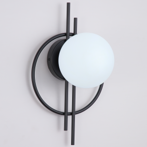 LAMPA nowoczesna ścienna kinkiet kule czarny K-1-002BK