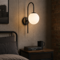 LAMPA nowoczesna ścienna kinkiet kule czarny K-1-001BK