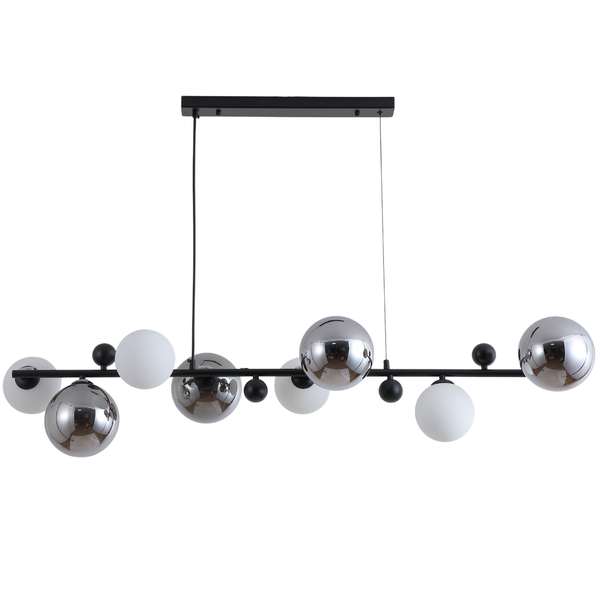 LAMPA WISZĄCA SUFITOWA ŻYRANDOL KULE czarna NOWOCZESNA K-8-341BK