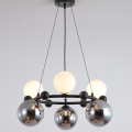 LAMPA WISZĄCA SUFITOWA ŻYRANDOL KULE czarna NOWOCZESNA K-6-340BK