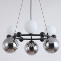 LAMPA WISZĄCA SUFITOWA ŻYRANDOL KULE czarna NOWOCZESNA K-6-340BK