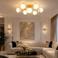 LAMPA SUFITOWA ŻYRANDOL KULE złota K-7-344GD