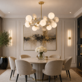 LAMPA SUFITOWA ŻYRANDOL KULE złota K-8-022C