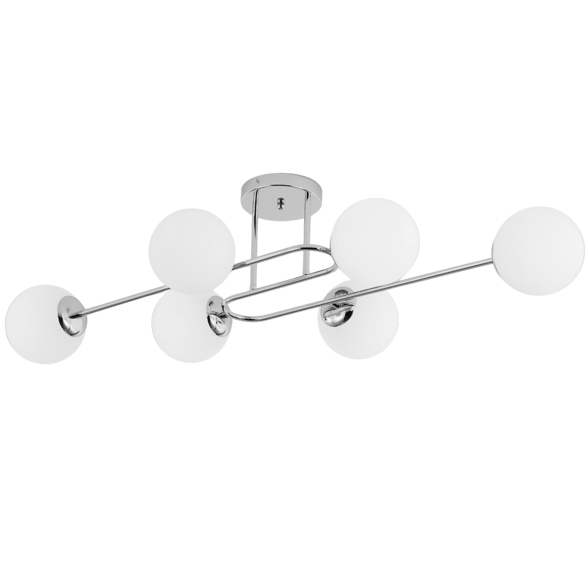 Lampa sufitowa ŻYRANDOL kule srebrna K-6-106CH