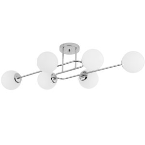 Lampa sufitowa ŻYRANDOL kule srebrna K-6-106CH