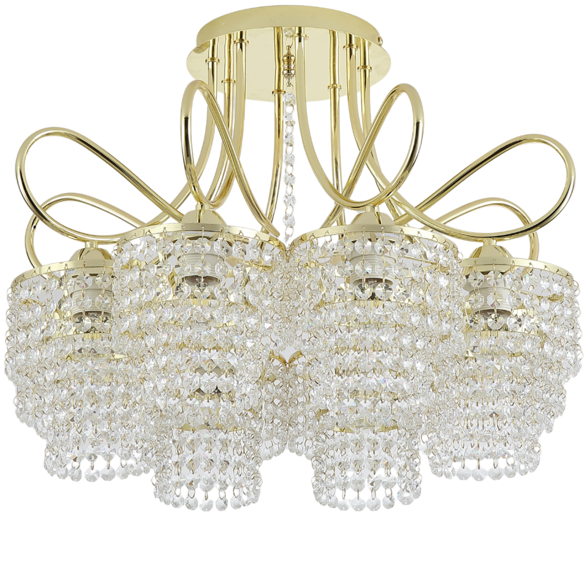 Żyrandol kryształowy lampa złota K-8-340GD