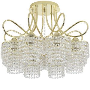 Żyrandol kryształowy lampa złota K-8-340GD