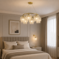 Żyrandol kryształowy lampa złota K-6-340GD