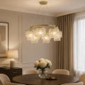 Żyrandol kryształowy lampa złota K-6-340GD