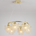 Żyrandol kryształowy lampa złota K-6-340GD