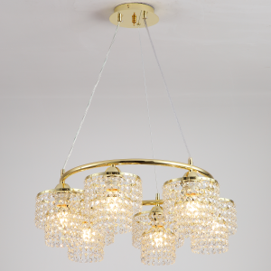 Żyrandol kryształowy lampa złota K-6-340GD