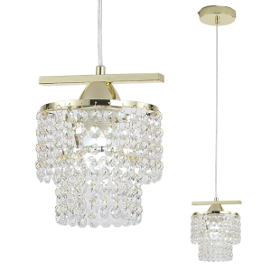 Lampa sufitowa KRYSZTAŁOWA wisząca K-1-440GD